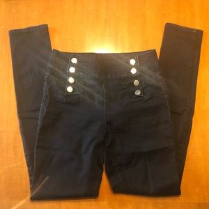 dELiA*s Black High-waisted Jeans with Buttons